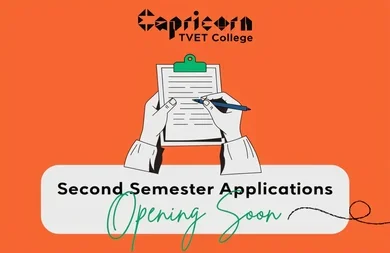 Capricorn TVET College Second Semester Applications Opening Soon