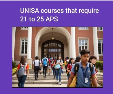 Unisa courses that require 21, 22, 23, 24 and 25 points (aps)