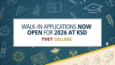 Walk-In Applications Now Open for 2026 at KSD TVET College